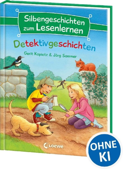 Buchcover und Innenansicht für das Buch: Silbengeschichten zum Lesenlernen - Detektivgeschichten