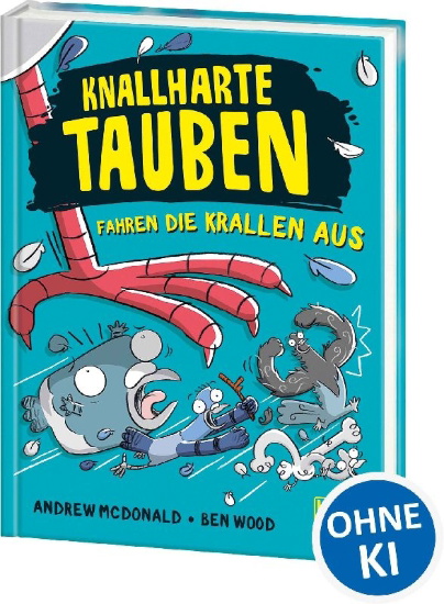 Buchcover und Innenansicht für das Buch: Real Pigeons Flex Feathers