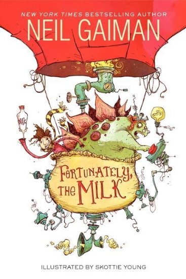 Buchcover und Innenansicht für das Buch: Fortunately, the Milk