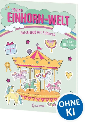 Buchcover und Innenansicht für das Buch: J'aime les licornes - Mon livre de jeux