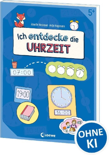 Buchcover und Innenansicht für das Buch: Ich entdecke die Uhrzeit - Lernerfolge garantiert!