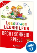 Buchcover und Innenansicht für das Buch: Leselöwen Lernhilfen - Rechtschreib-Spiele - 1. Klasse
