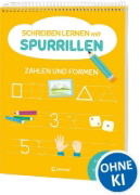 Buchcover und Innenansicht für das Buch: Schreiben lernen mit Spurrillen - Zahlen und Formen