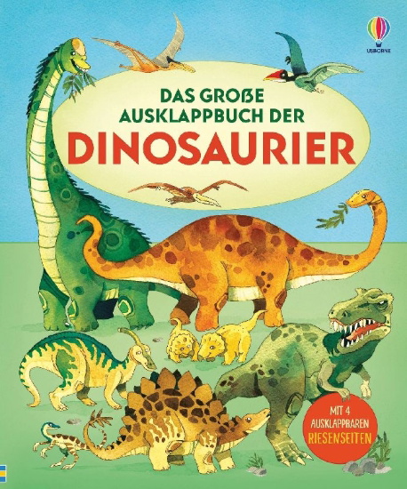 Buchcover und Innenansicht für das Buch: Das große Ausklappbuch der Dinosaurier