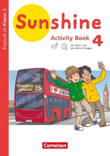 Buchcover und Innenansicht für das Buch: Sunshine 4. Schuljahr - Baden-Württemberg, Hessen, Niedersachsen - Activity Book mit interaktiven Übungen online