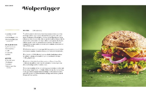 Buchcover und Innenansicht für das Buch: Goldstücke - Die Hans im Glück Burger, Bowls und Drinks