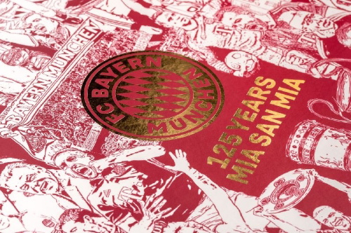 Buchcover und Innenansicht für das Buch: FC Bayern München: 125 Years Mia san Mia. Bundesliga Champions 2025