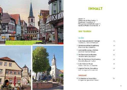 Buchcover und Innenansicht für das Buch: Mystische Pfade Unterfranken