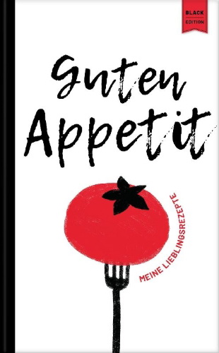 Buchcover und Innenansicht für das Buch: Rezeptbuch zum Selberschreiben: Großes Kochbuch zum Selberschreiben | Rezeptsammlung für 72 Rezepte & 8 Menüs