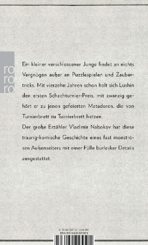 Buchcover und Innenansicht für das Buch: Lushins Verteidigung