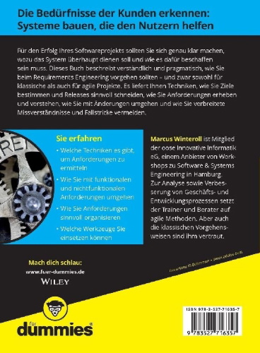 Buchcover und Innenansicht für das Buch: Requirements Engineering für Dummies