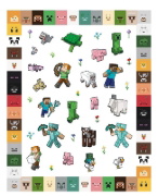 Buchcover und Innenansicht für das Buch: Minecraft: 500 Sticker- Stickern - Rätseln - Ausmalen