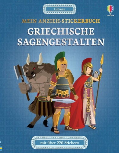 Buchcover und Innenansicht für das Buch: Mein Anzieh-Stickerbuch: Griechische Sagengestalten