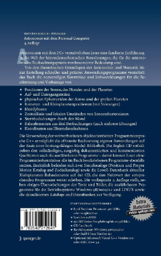 Buchcover und Innenansicht für das Buch: Astronomy on the Personal Computer