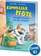 Buchcover und Innenansicht für das Buch: Kommissar Pfote (Band 3) - Schnüffel-Einsatz auf dem Schulhof