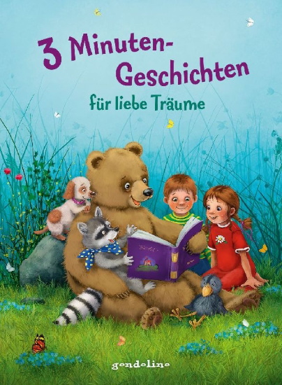 Buchcover und Innenansicht für das Buch: 3 Minutengeschichten für liebe Träume