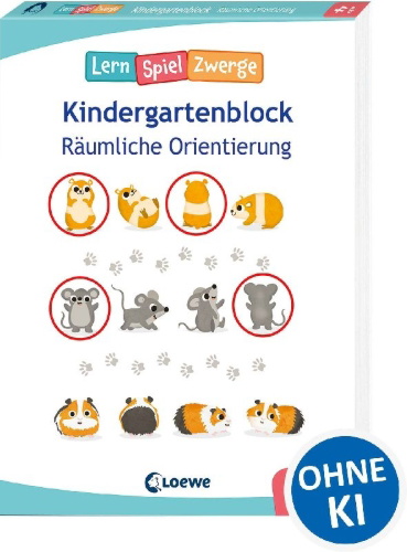 Buchcover und Innenansicht für das Buch: Die neuen LernSpielZwerge - Räumliche Orientierung
