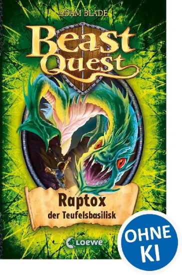 Buchcover und Innenansicht für das Buch: Beast Quest 39. Raptox, der Teufelsbasilisk