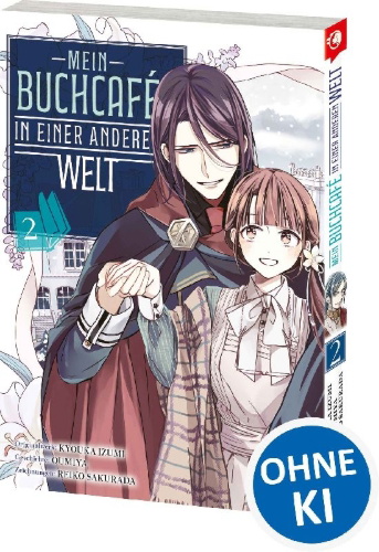 Buchcover und Innenansicht für das Buch: ISEKAI NI KYUSEISHU TOSHITE YOBAREMASHITAGA, ARASA NIWA MURI NANODE, HISSORI BOOKCAFE HAJIMEMASHITA.