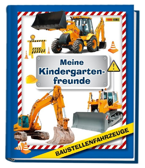 Buchcover und Innenansicht für das Buch: Baustellenfahrzeuge: Meine Kindergartenfreunde