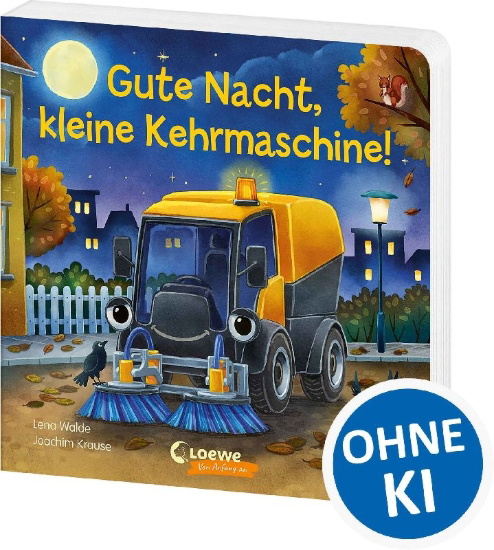 Buchcover und Innenansicht für das Buch: Gute Nacht, kleine Kehrmaschine!