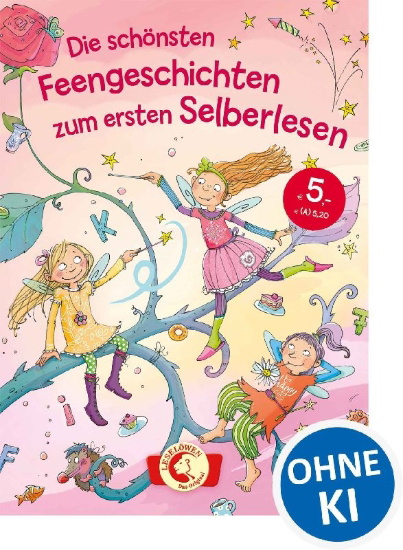 Buchcover und Innenansicht für das Buch: Die schönsten Feengeschichten zum ersten Selberlesen