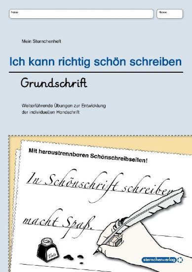 Buchcover und Innenansicht für das Buch: Ich kann richtig schön schreiben - Grundschrift