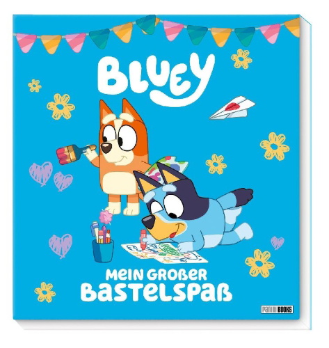 Buchcover und Innenansicht für das Buch: Bluey: Mein großer Bastelspaß