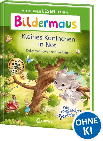 Buchcover und Innenansicht für das Buch: Bildermaus - Kleines Kaninchen in Not