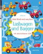Buchcover und Innenansicht für das Buch: Mein Wisch-und-weg-Buch: Lastwagen und Bagger