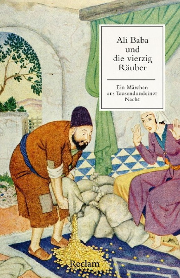 Buchcover und Innenansicht für das Buch: Ali Baba und die vierzig Räuber. Ein Märchen aus Tausendundeiner Nacht