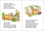 Buchcover und Innenansicht für das Buch: Leselöwen - Das Original - 7-Minuten-Geschichten zum Lesenlernen - Im Galopp ins Ponyglück