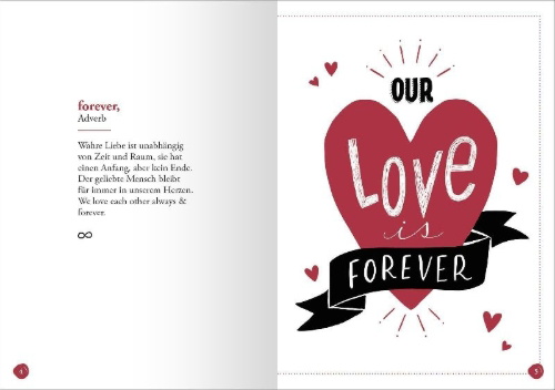 Buchcover und Innenansicht für das Buch: Liebe (Substantiv, f)