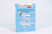Buchcover und Innenansicht für das Buch: Leselöwen Kreuzworträtsel für Einsteiger - 1. Klasse (Himmelblau)