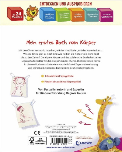 Buchcover und Innenansicht für das Buch: Ohren, Nase, Bauch - das hab ich auch!
