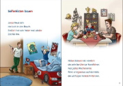 Buchcover und Innenansicht für das Buch: Leselöwen Lesetraining 2. Klasse - Vollgas auf der Rennstrecke