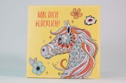 Buchcover und Innenansicht für das Buch: Mal dich glücklich! - Pferde