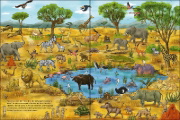 Buchcover und Innenansicht für das Buch: Das große Wimmelbuch der Tiere