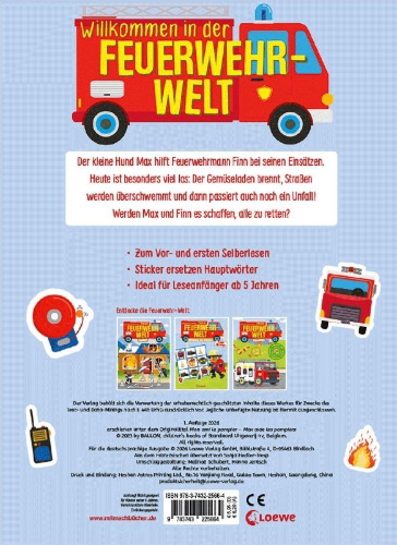 Buchcover und Innenansicht für das Buch: Mon ami le pompier - Max aide les pompiers