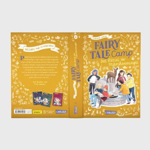 Buchcover und Innenansicht für das Buch: Fairy Tale Camp 4: Das Rätsel der Märchenmagie