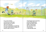Buchcover und Innenansicht für das Buch: Leselöwen - Das Original - 7-Minuten-Geschichten zum Lesenlernen - Fußball, Tore, Meisterträume