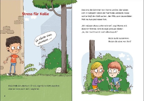 Buchcover und Innenansicht für das Buch: Kein Stress mit dem Stress! (Starke Kinder, glückliche Eltern)