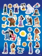 Buchcover und Innenansicht für das Buch: Disney Best of: Der große Glow-in-the-Dark-Stickerspaß: Stickern - Rätseln - Ausmalen