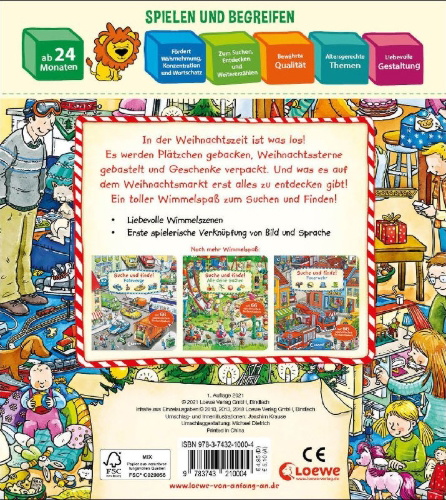 Buchcover und Innenansicht für das Buch: Suche und finde! - Weihnachten