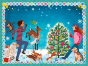 Buchcover und Innenansicht für das Buch: Liliane Susewind - 24 Tiere suchen ein Zuhause. Das Adventskalenderbuch