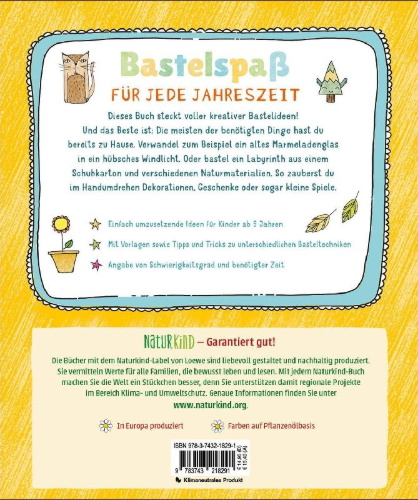 Buchcover und Innenansicht für das Buch: Mein Bastelbuch fürs ganze Jahr