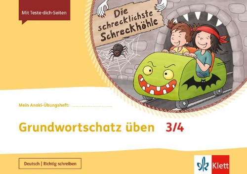 Buchcover und Innenansicht für das Buch: Mein Anoki-Übungsheft. Grundwortschatz üben 3/4. Übungsheft Klasse 3/4