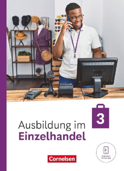 Buchcover und Innenansicht für das Buch: Ausbildung im Einzelhandel - Ausgabe 2024 - 3. Ausbildungsjahr