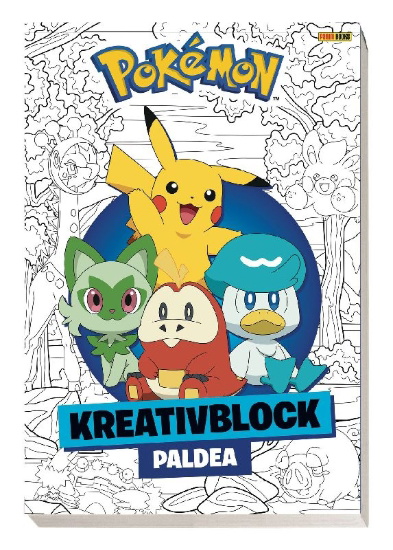Buchcover und Innenansicht für das Buch: Pokémon: Kreativblock Paldea
