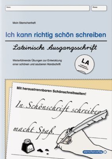 Buchcover und Innenansicht für das Buch: Ich kann richtig schön schreiben - Lateinische Ausgangsschrift LA